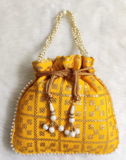 Yellow Potli Bag