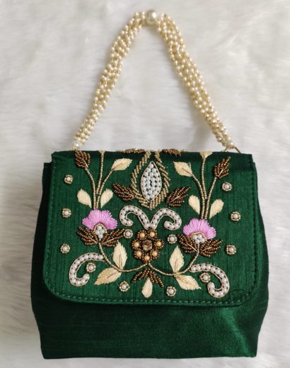 Green Decorative Party Handbag