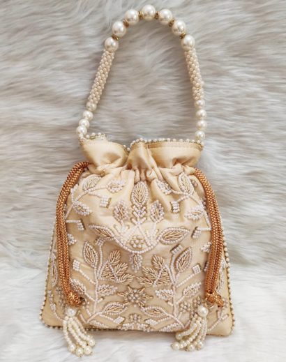 Zardosi and Pearl Handwork Potli Bag
