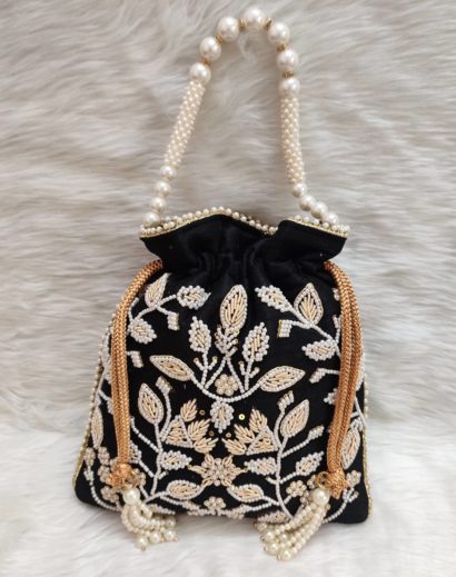 Pearl Handwork Potli Batwa Bag