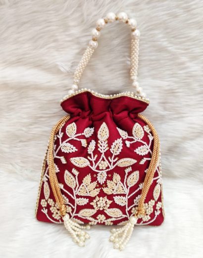Silk Wrist Potli Bag for Wedding