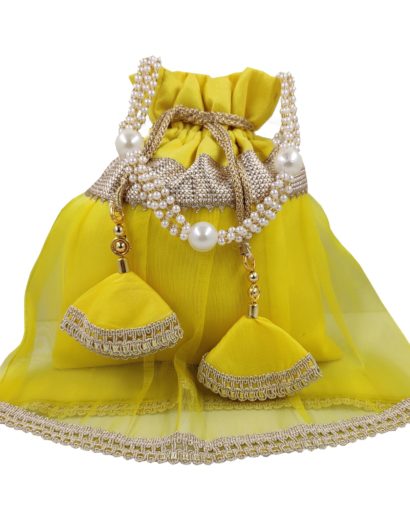 Potli Bag in Heavy Net Material