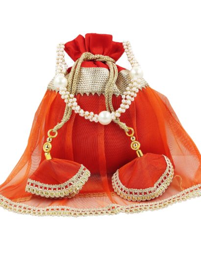 Stylish Potli Bag with Pearl Handle
