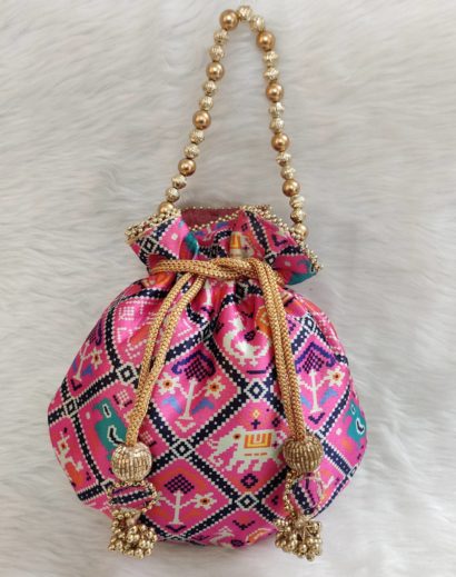 Patola Potli bag with Handmade Tassels