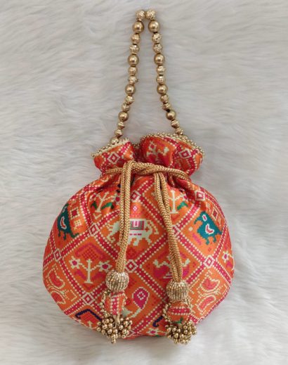 Ethnic Potli Bag in Patola Print