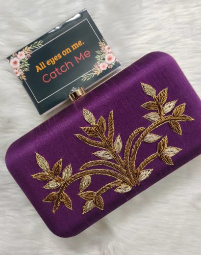 Zardosi Handwork Box Clutch